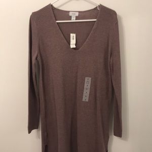 Waffle knit tunic sweater